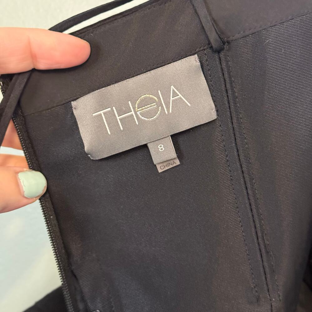 Theia Silk Sheath Dress 8 Black Mini Strapless Cocktail Party Glam NWT $450 MSRP - Picture 8 of 11